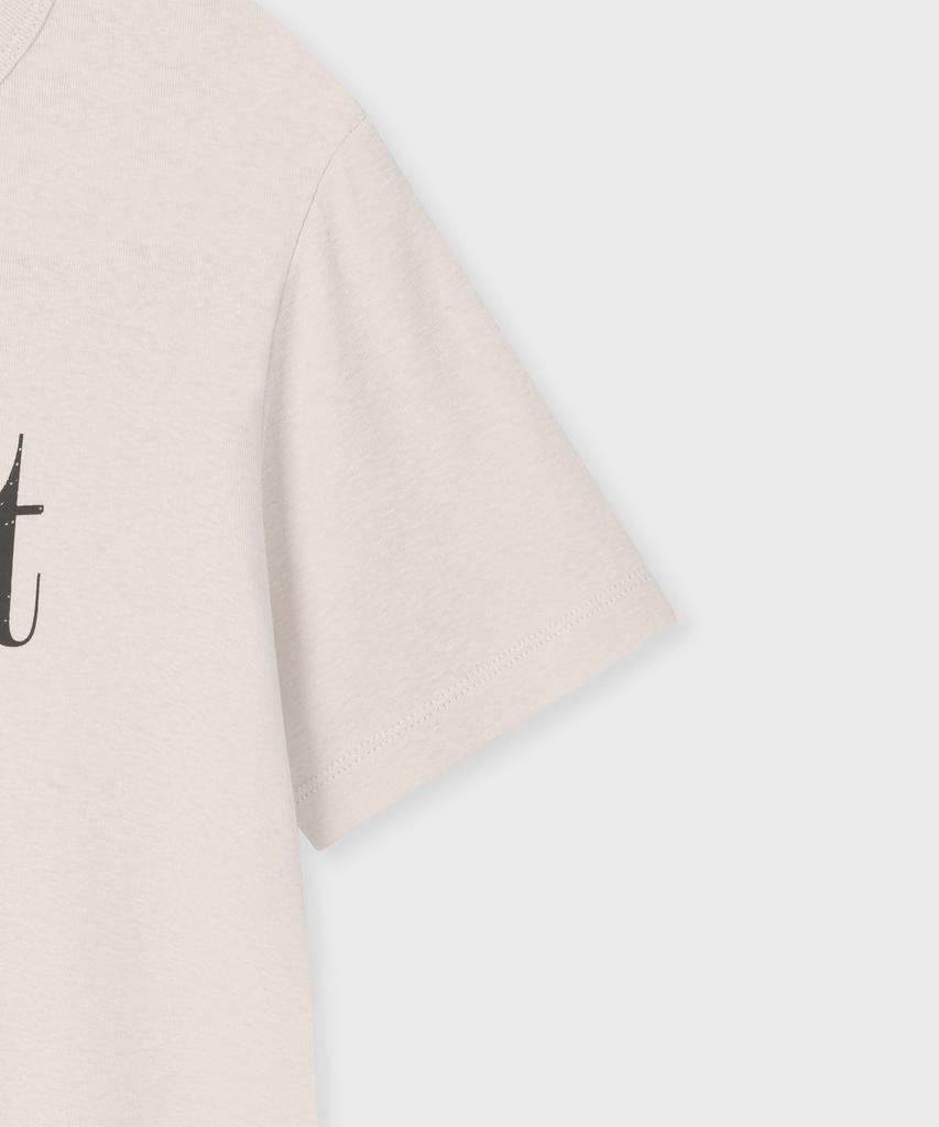 FALLETT Typography Short Sleeve T-Shirt Beige
