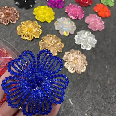 Cute 8cm Rhinestone Brooch DIY Exquisite Flower Brooch Flower Clothing Patch for Birthday Parties Weddings and Banquets Cloth