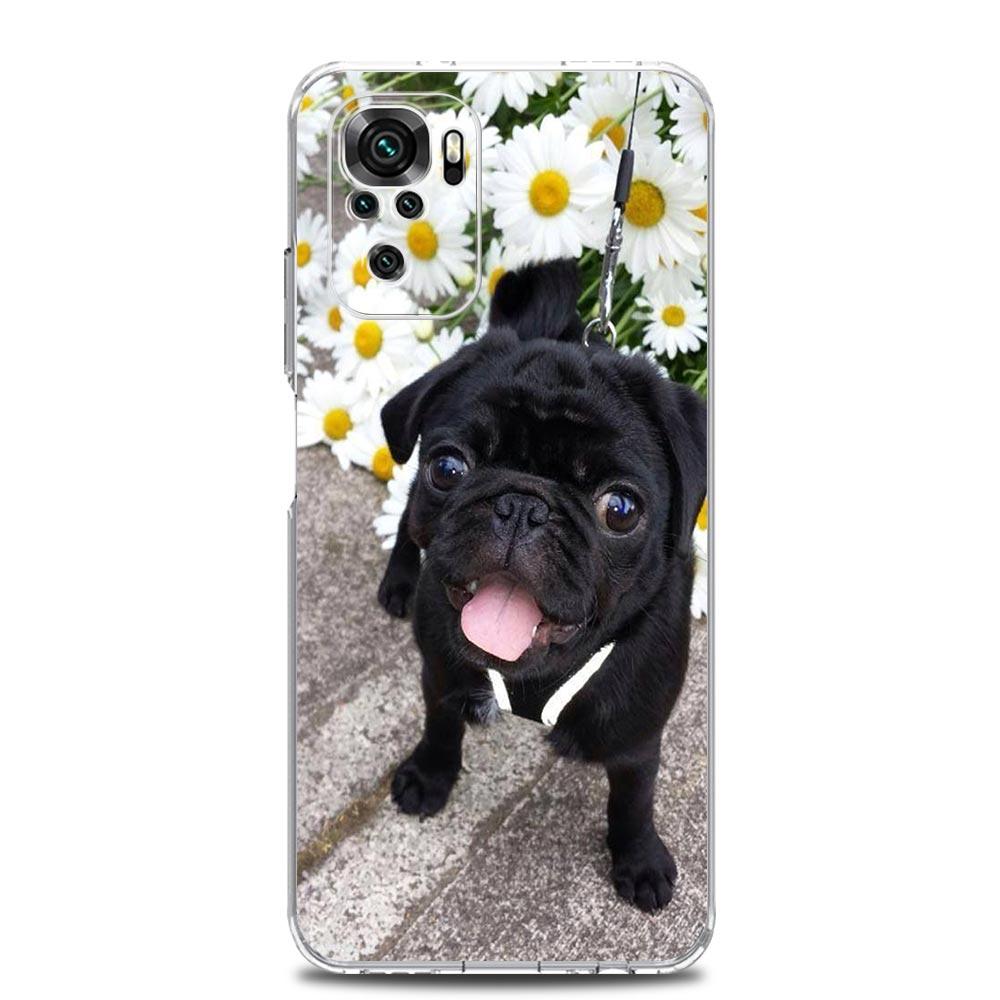Cute Pug Dog Soft TPU Phone Case For Xiaomi Redmi Note 15 14 13 12 4G 10 11 Pro Plus 5G 14C 13C 12C 10C 9A Clear Cover