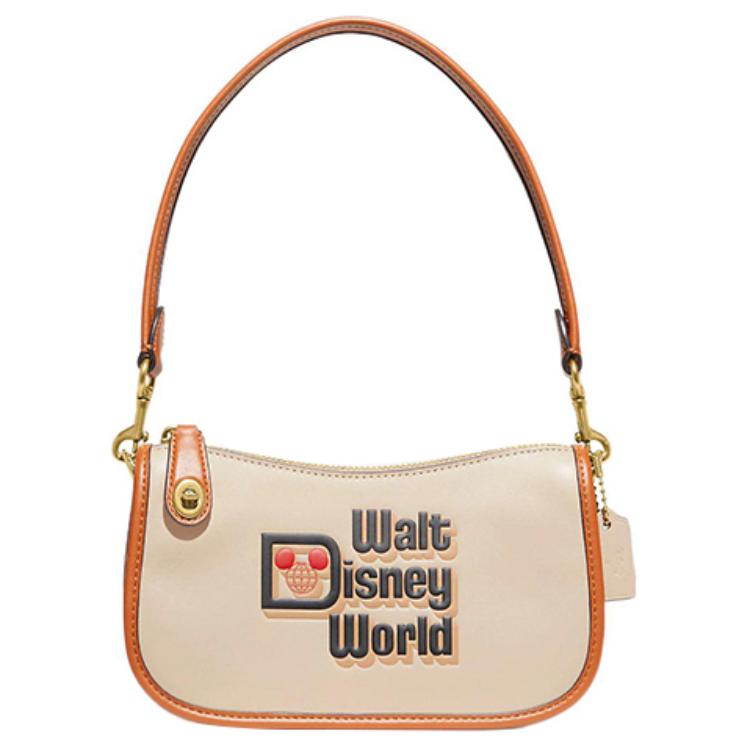 

Новая сумка COACH Disney, Коллаборация Swinger из кожи растительного дубления, Сумка через плечо Женская Хаки C8621-B4RHR 19.8*6.4*12.2CM