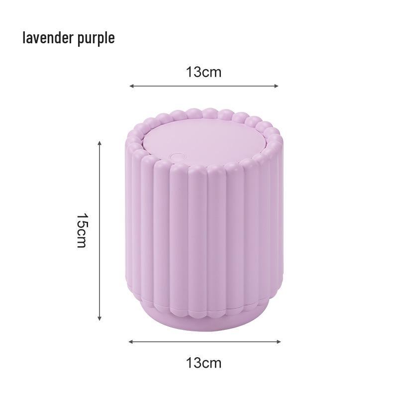 Yongsheng 2518 Sunflower Mini Desktop Trash Can with Press-Top Lid for Household Desk Storage
