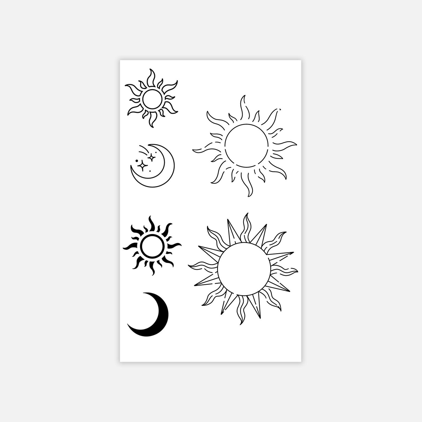 Retro Dark Sun And Moon Totem Tattoo Sticker High Value Niche Wind Tattoo Sticker 6*10