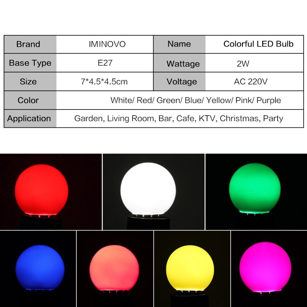 Led Bulb Lamp Bomlillas E27 Colorful Lampada Ampoule RGB Led Light SMD 2835 Flashlight 220V G45 Globe Bulbs Home Decor