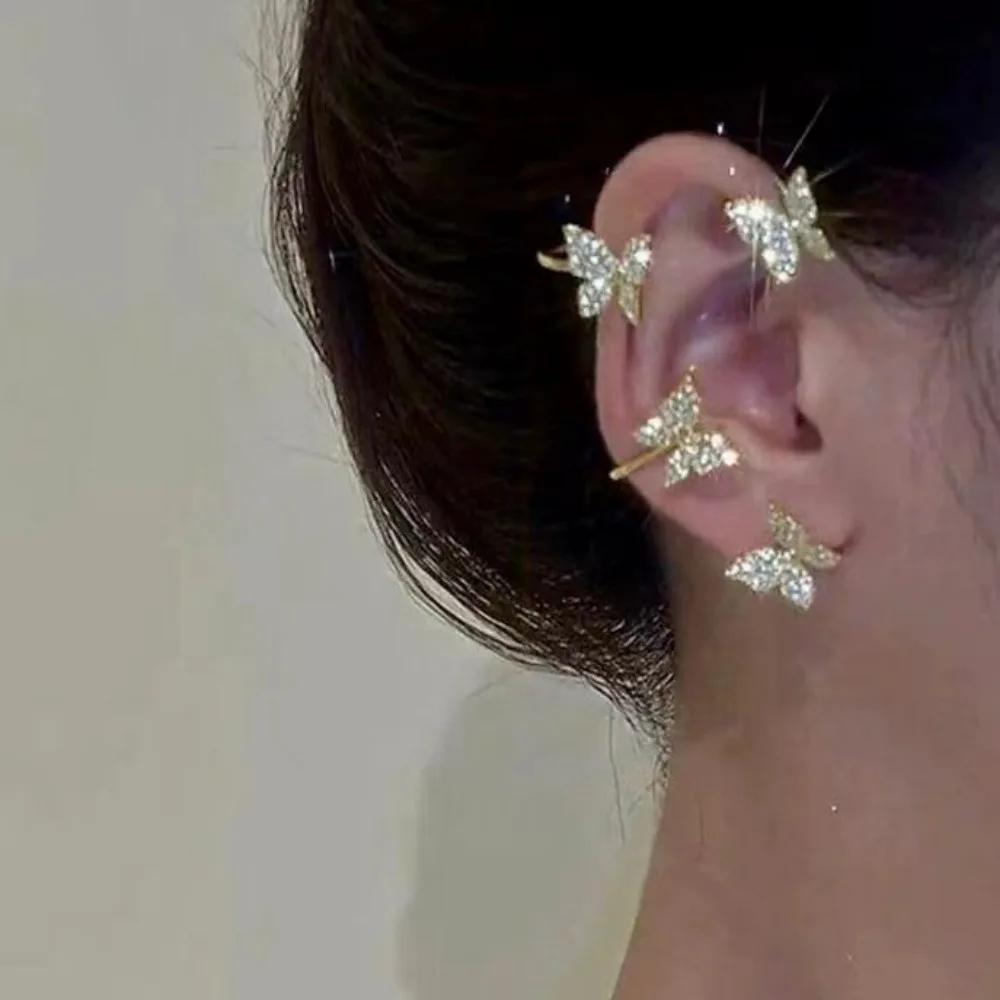 Damen Glitzernde Schmetterling Ohrclips Ohne Piercing Ohr Manschette Clip Ohrringe Hochzeit Party Schmuck Geschenke