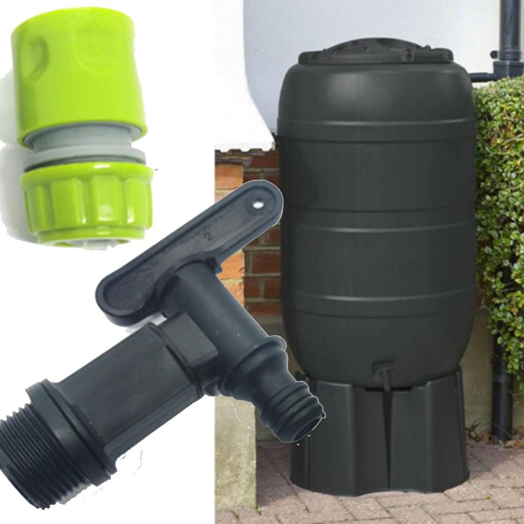 3/4 Inch For BSP Water Butt Tap with Quick Click Compatible Hose Connector for Adjustable Flow and Secure Hose Attachment