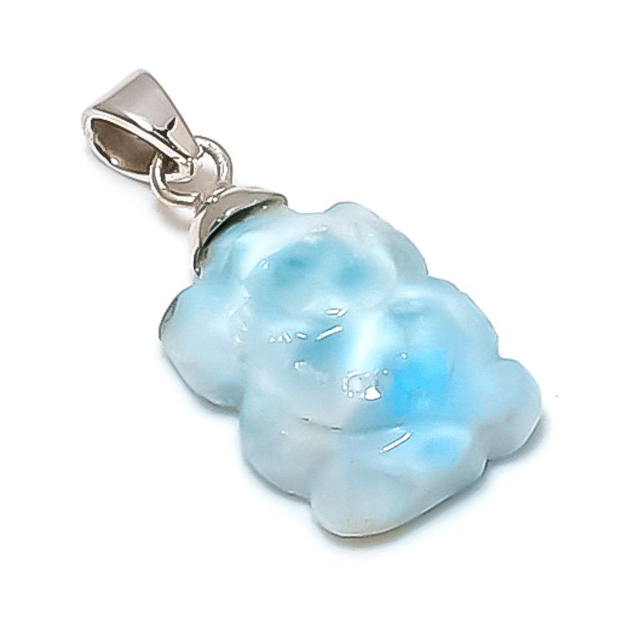 

Натуральный Ларимар Драгоценный камень Ручная работа 925 Стерлинговое серебро Ювелирная подвеска 1,26 c3Z02