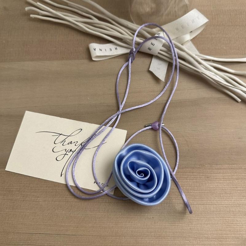 Elegant Rose Flower Clavicle Chain All-matched Necklace Women Bridal Adjustable Choker Mariage Jewelry Y2K Accessories