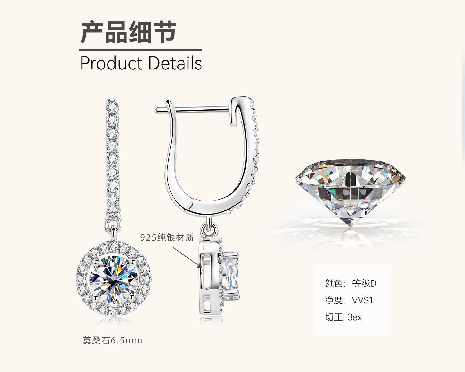 

Silvere Glam Простые и Модные Серьги-кисточки из Стерлингового Серебра 925 пробы с Муассанитами 925 silver платиновый