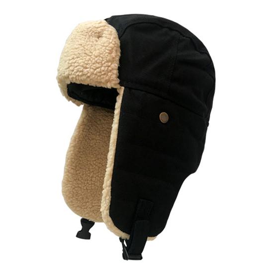 

Мужская и женская зимняя велоспорт лыжи снег ветрозащитная теплая шапка-бомбер мягкая ушанка чёрный