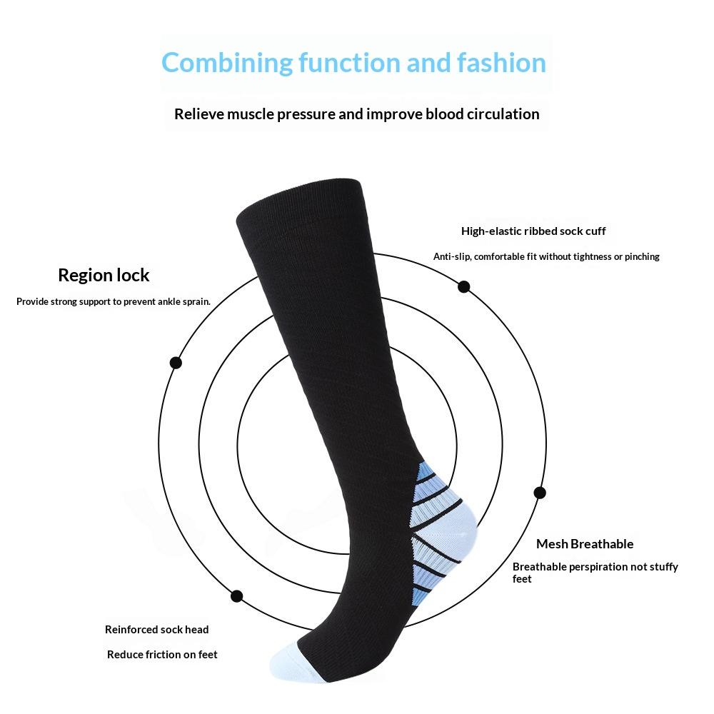 Sports Calf Socks Spring Nylon Compression Anti-Slip Antibacterial Anti-odor Sweat-Absorbing Yoga Running Mountain ODM