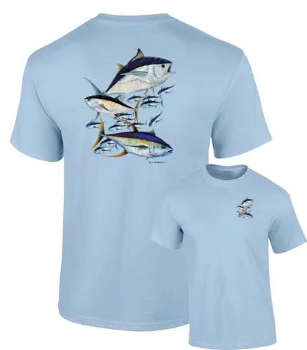 Albacore Yellowfin Tuna Montage Saltwater Fishing T-Shirt M