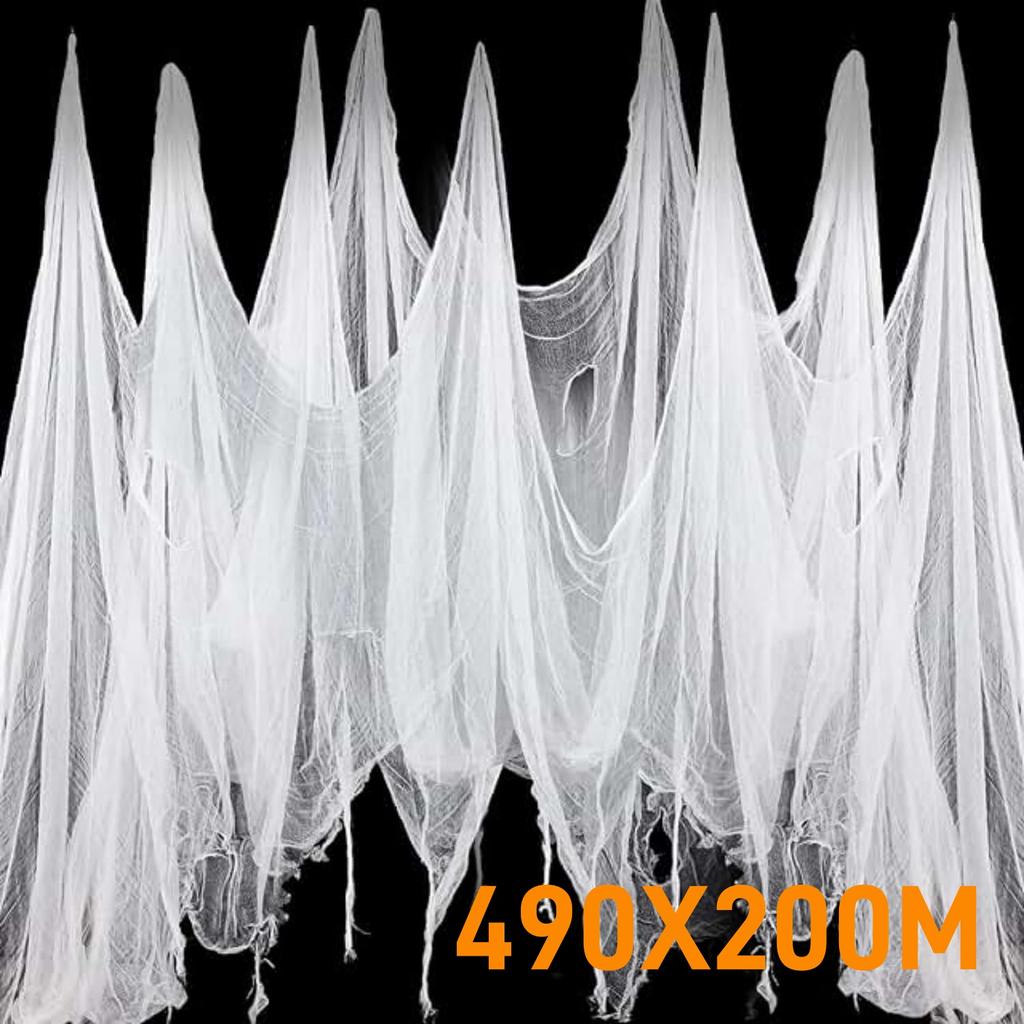 10/1pcs Halloween Black Gauze Yarn Creepy Cloth Horror House Scary Party Gothic Prop Outdoor Home Halloween Party Decor Supplies