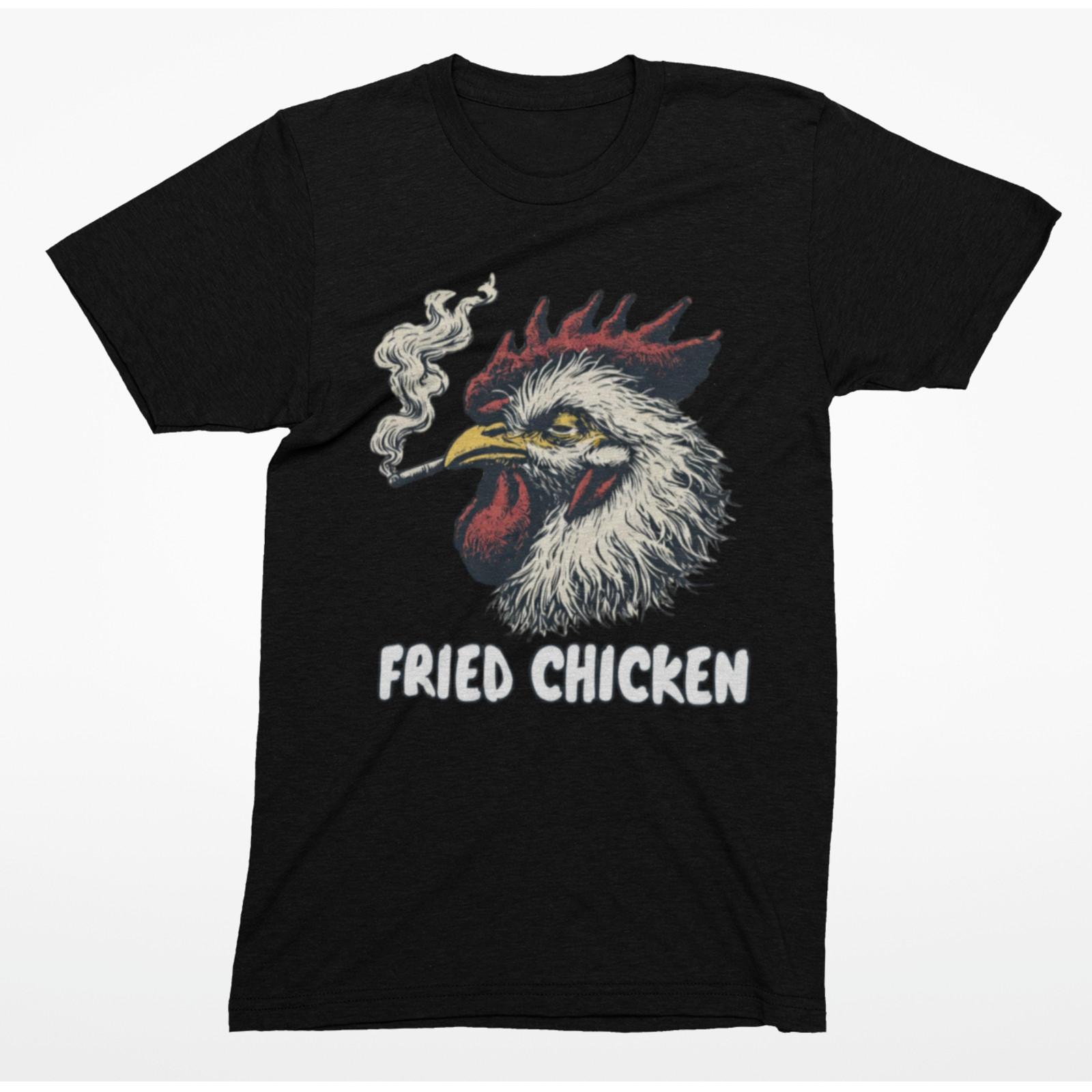 Fried Chicken Funny Smoking Rooster T-Shirt | Rude Offensive Humor Tee 3XL