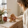 Christmas Window Display Ornaments Wooden Gingerbread Man Decor, Rustic Gingerbread, Candy Cane House Figurines, Xmas Family Gathering Decorative