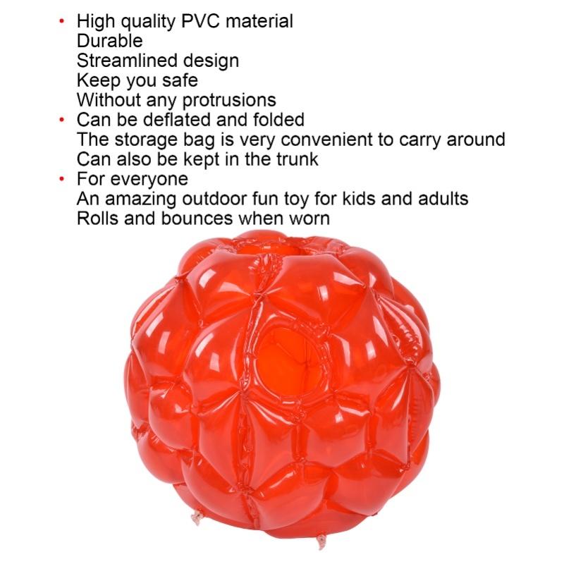Inflatable Bumper Ball 23.6inch Foldable Portable Body Bubble Ball For Family Gathering Games Barbecues Birthdays