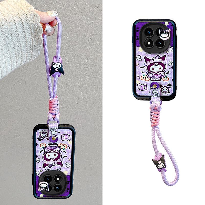 Redmi Note 14 Pro Cartoon Rivet Rope Leather Texture Fashion Case