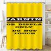 Caution Display Only Shower Curtain Yellow Warning Sign Design Non-Touchable Decorative Bath Liner Set With Hook Rings For Home
