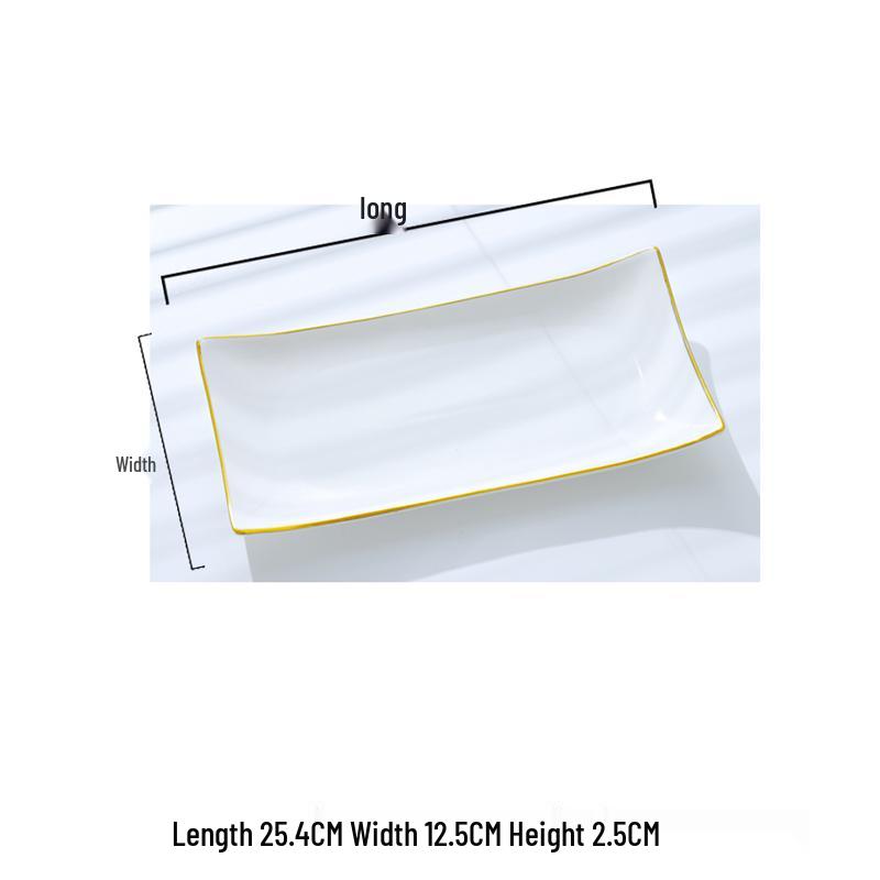 Nordic Gold Rim Steak Knife & Fork Plate Set - Western Dining & Breakfast Tableware