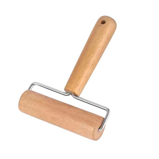 Wood Rolling Pin Non-Stick Dough Roller for Pizza Pastry Ergonomic Mini Dough Rolling Pin Easy-Clean Essential Baking Tool for Home Kitchen