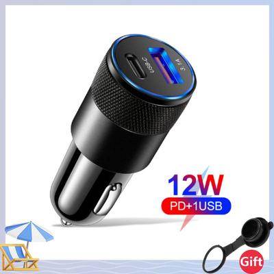 12W USB Autoladegerät PD Schnellladung Handy-Ladegerät Zigarettenanzünderbuchse Netzadapter Für iPhone 11 12 Max Xiaomi Samsung