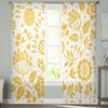 Yellow Branch Plant Flower Tulle Curtains for Bedroom Modern Voile Curtains Home Decoration Window Curtains