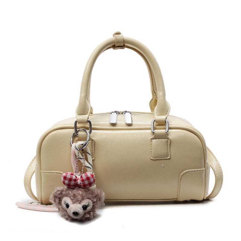 2025 Spring New Korean Version Simple Portable Bowling Bag Women's Versatile Foreign Style Commuter Premium Sense Messenger Bag