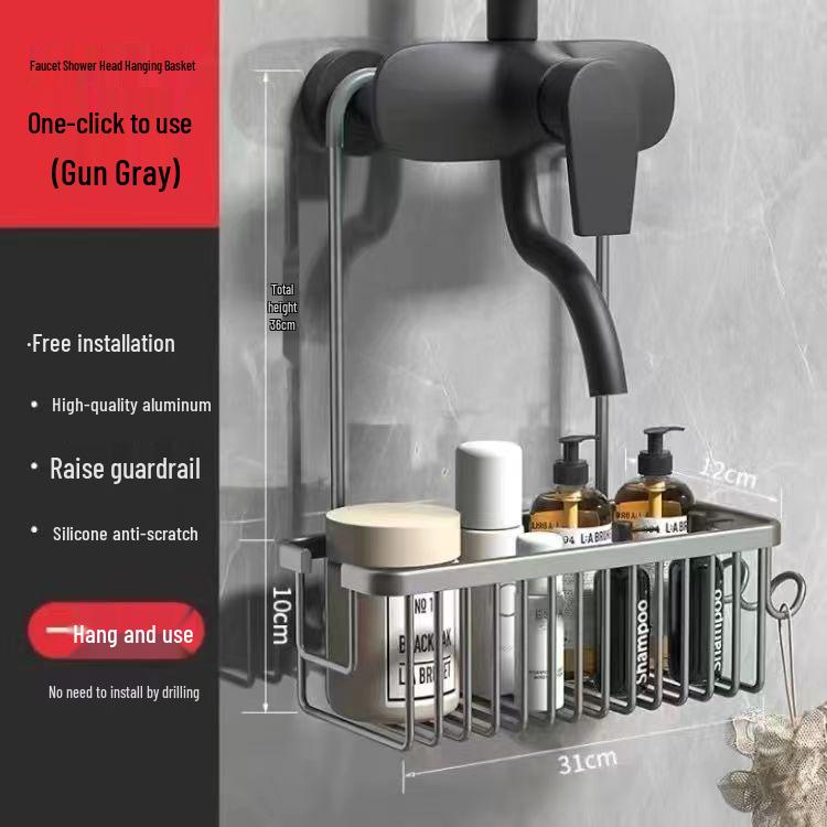 No-Drill Shower Head Holder & Caddy for Bathroom Essentials