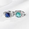 Cultivated 2 Carat Paraiba-Colored Imitation Ring for Women, Plated In 18K Gold.