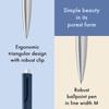 Lamy noto blue-silver ballpoint pen - simple ballpoint pen with plastic triangle body - clip is b...
