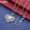 925 Sterling Silver Fashion Jewelry 18-inch Heart Pendant Necklace