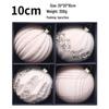 10cm Diamond Flocked Christmas Ball Ornaments - Set of 4