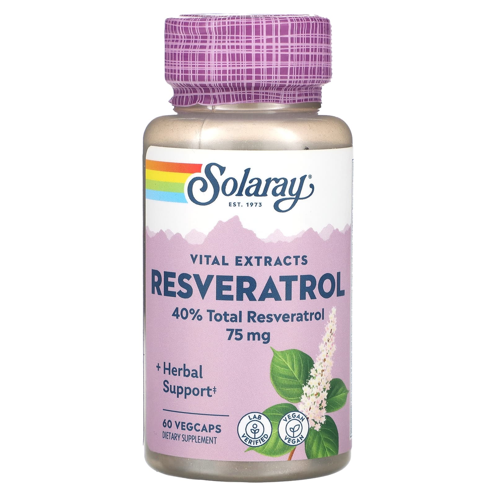 

Solaray, Essential Extract, Resveratrol, 75 mg, 60 Veggie Capsules