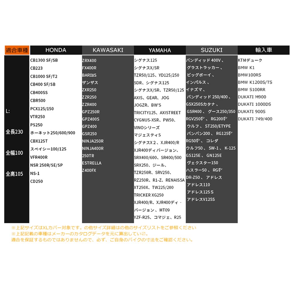 COVERGROUP 420D Durable Thick Motorcycle Cover for 125cc and 250cc and Includes Storage Bag and Windproof 230x100x105cm Mopeds, Heat-Resistant,