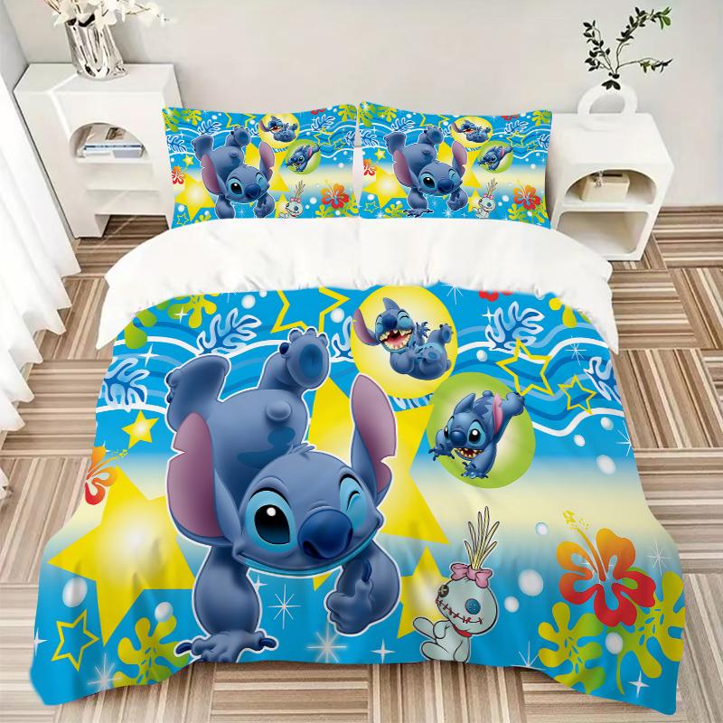 3Pcs Stitch Friends Adventure Bedding Sets For All Sizes New 3D Printed Bed Cover Comforter Duvet Cover Pillowcase Bedroom Decoration