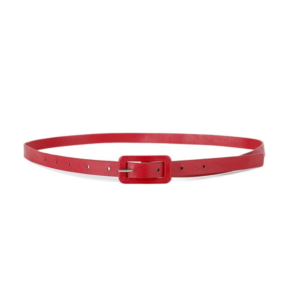 Slim Side Thin Waist Belt Korean Style Candy Color Waistband Adjustable PU Leather Belt Party