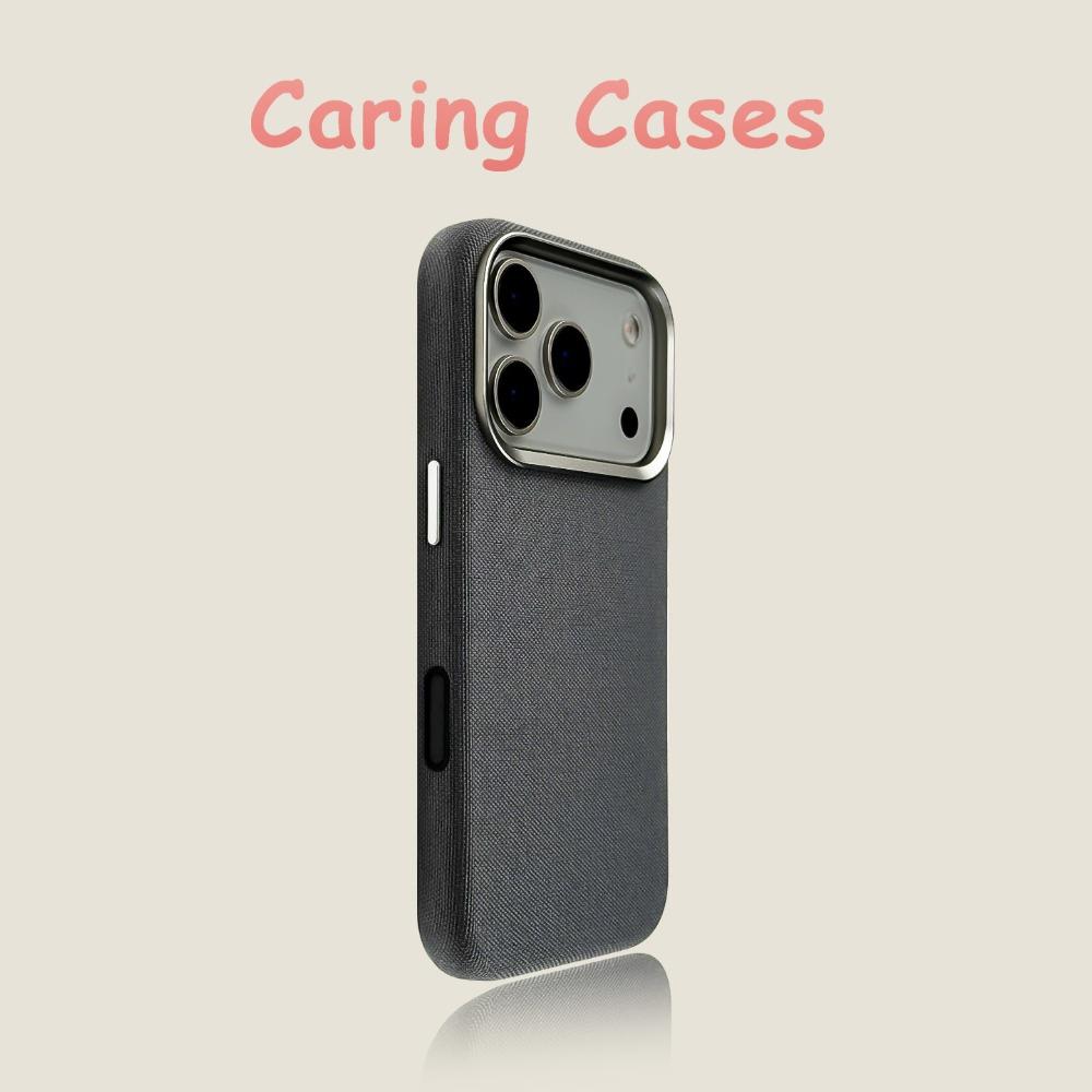 For iPhone 17 Pro Max Case Blue-Gray Ballistic Nylon Magnetic Hard Minimalist Premium Compatible with iPhone 16 15 14 13 iPhone 13 Pro Max