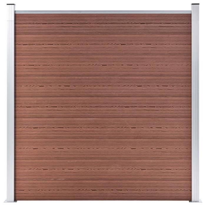 Ensemble de clôture WPC - VIDAXL - 619 x 186 cm - Marron - Résistant à la pourriture - Facile à assembler