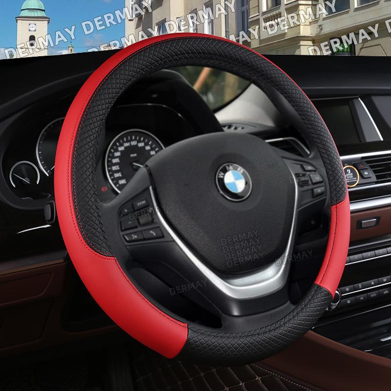 

PU Leather Universal Car Steering-wheel Cover 38CM Car-styling Sport Auto Steering Wheel Covers Anti-Slip Automotive