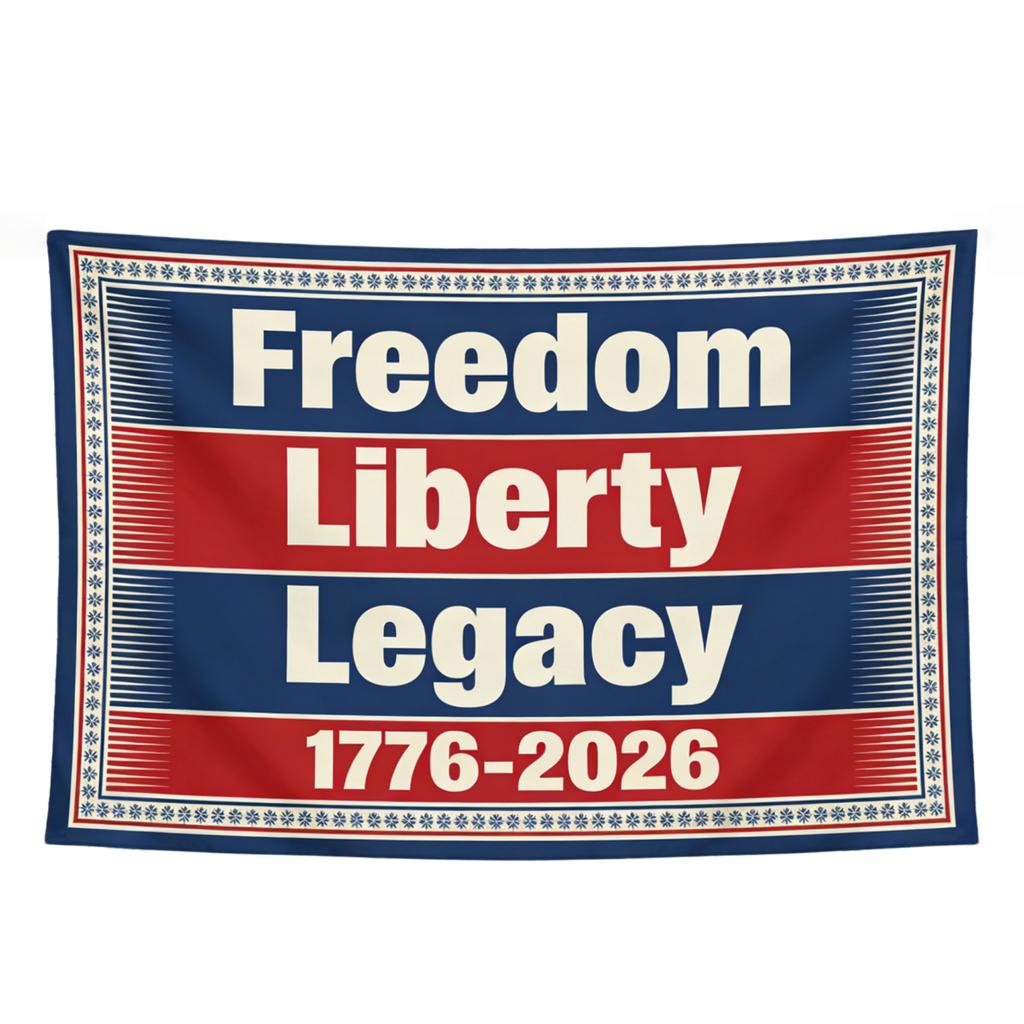 USA Independence 250th Anniversary Reusable Tapestry Garden Flag with Freedom Liberty Legacy Words Home Decor MultiSize Print