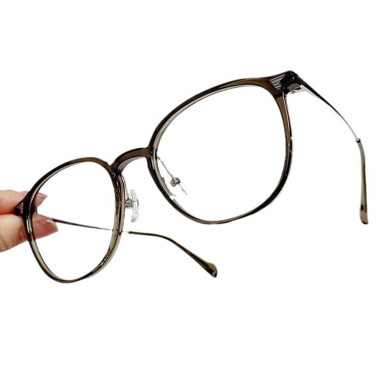 Retro Tr Anti-Blue Glasses Women'S Street Photography Plain Glasses Frame Flat Glasses 01247