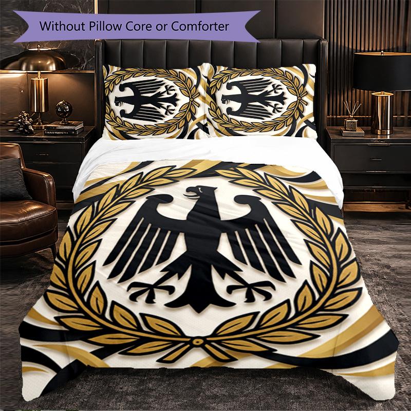 Belgium Football Pattern 3 Pieces Bedding Set Soft Microfiber Duvet Cover with Pillow Cases for Bedroom