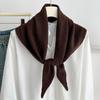 New Korean version solid color triangle scarf scarf women's warm knitted small scarf versatile outer neck protection scarf
