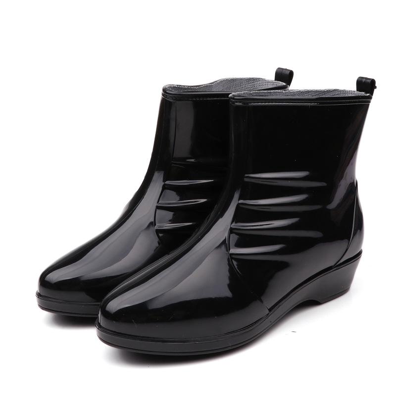Fashion women's rain shoes women's European and American wind mid-tube rain boots women's non-slip and wear-resistant waterproof glue shoes