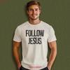 Christian T Shirt Follow Jesus Bible Verse Apparel Clothing Inspirational Vintage Washed Versatile Graphic Streetwear Fashion