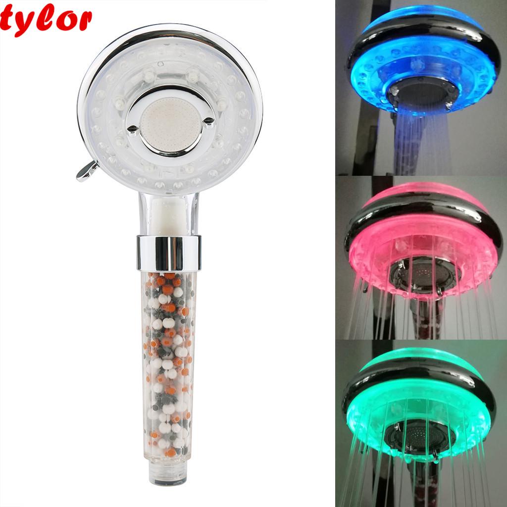 Buy Colorful LED Change Shower Head Bathroom Water Glow Light Filter ...
