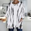 Plus Size Ladies V Neck Long Sleeve Blouse Soft Loose Tops For Daily Shopping And Indoor Relaxation