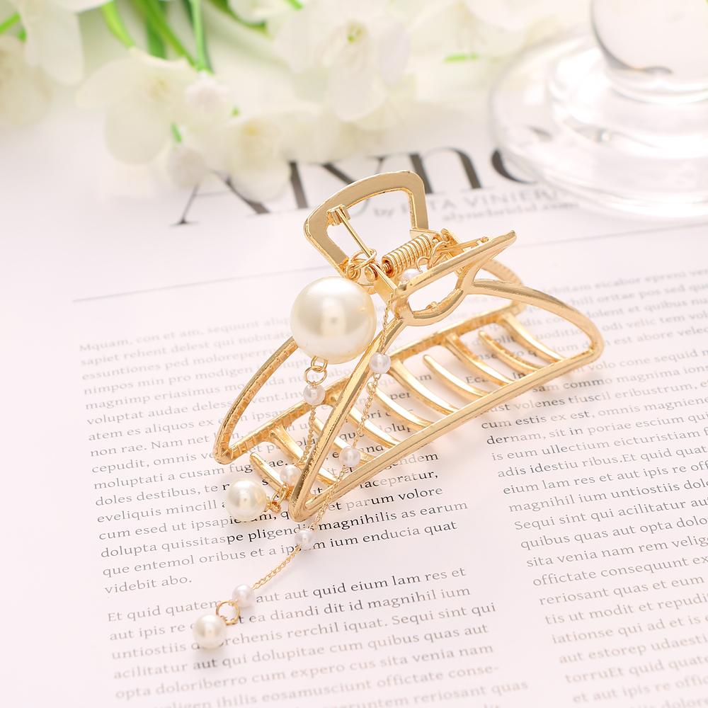 Metal Butterfly Pearl Butterfly Pendant Hairpin Pure Color Sweet and Lovely Gentle Girl Simple Hairpin