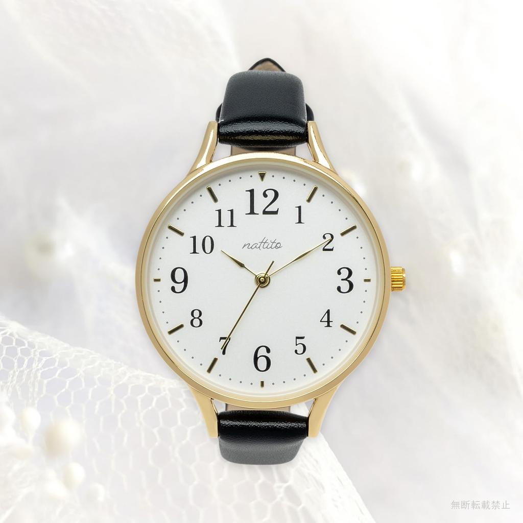 FIELD WORK FAGRA analog ladies watch synthetic leather band leather watch simple thin light cute casual everyday use black MKL3026-4 BK