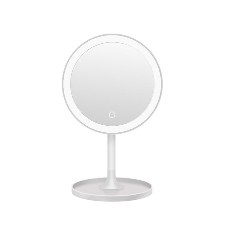 Selfie Lights Led Makeup Mirror Desktop Lighted Rechargeable Round Fill Table White