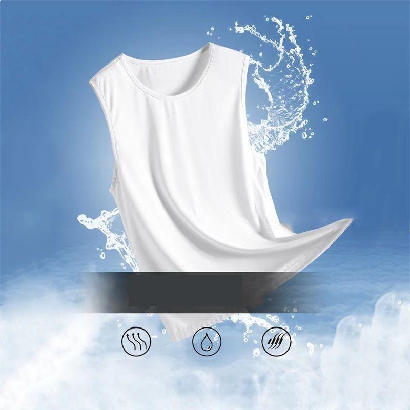 Men's Ice Silk Mesh Vest Lightweight Sports Summer Wear Sleeveless T Shirt Tank Casual Fashion Outerwear